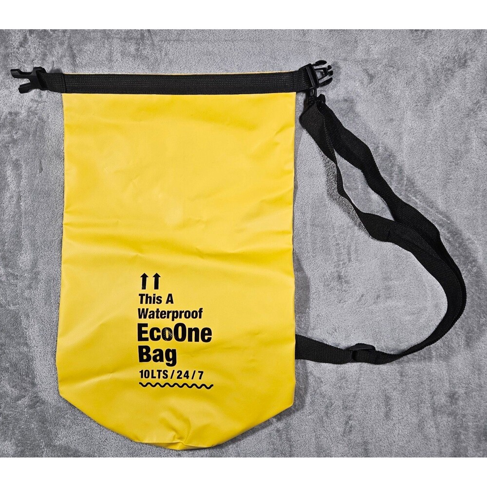 NWOT EcoOne Waterproof Dry Bag 10L Yellow Roll Top Camping Kayak Hiking Bag